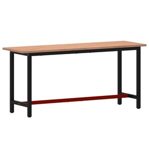 vidaXL Établi 180x55x81 5 cm bois massif de hêtre et métal