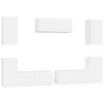 vidaXL Ensemble de meubles TV 7 Pièces Blanc Bois d'ingénierie