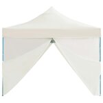 vidaXL Tente de réception pliable avec 8 parois 3x9 m Blanc cassé