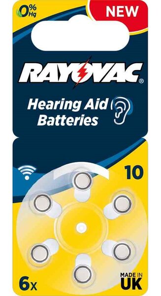 Blister de 6 Piles boutons HA10/PR70 RAYOVAC
