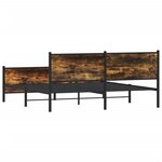 vidaXL Cadre de lit en métal sans matelas chêne fumé 200x200 cm