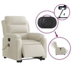 vidaXL Fauteuil inclinable de massage électrique crème velours