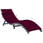 vidaXL Chaise longue avec coussin Gris Bois d'acacia solide