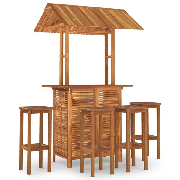 vidaXL Ensemble de bar de jardin 5 Pièces Bois d'acacia solide