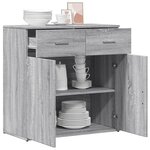 vidaXL Buffet sonoma gris 79x38x80 cm bois d'ingénierie
