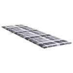 vidaXL Coussin de chaise longue motif à carreaux gris 200x50x3 cm