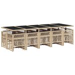 vidaXL Ensemble à manger de jardin et coussins 15 Pièces beige