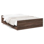 vidaXL Cadre de lit et tiroirs chêne marron 120x190 cm bois ingénierie