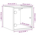 vidaXL Tables de chevet avec portes en verre 2 Pièces blanc 35x37x35 cm