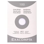 Étui De 100 Fiches - Bristol Quadrillé 5x5 Non Perforé 148x210mm - Blanc - X 10 - Exacompta