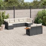 vidaXL Salon de jardin 9 Pièces avec coussins noir résine tressée