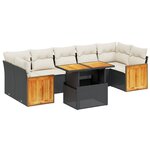 vidaXL Salon de jardin 8 Pièces avec coussins noir résine tressée