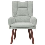Fauteuil Relaxant VidaXL en Velours Gris Clair