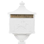 Boîte aux lettres sur pied aluminium vintage antirouille blanc 02_0041552