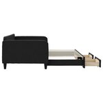 vidaXL Lit de jour avec gigogne et tiroirs noir 100x200 cm tissu
