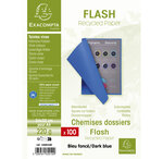 Paquet De 100 Chemises Flash 220 100  Recyclé - 24x32cm - Bleu Foncé - X 5 - Exacompta