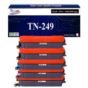 T3AZUR -5x Toners compatibles avec Brother TN249 pour Brother HL-L8230CDW HL-L8240CDW MFC-L8340CDW MFC-L8390CDW