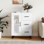 vidaXL Buffet Blanc brillant 69 5x34x90 cm Bois d'ingénierie