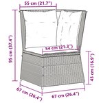 vidaXL Canapé d'angle de jardin avec coussins marron résine tressée