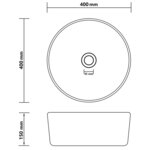vidaXL Lavabo rond de luxe Vert clair mat 40x15 cm Céramique