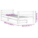 vidaXL Cadre de lit pour enfants gris 80x200 cm bois de pin massif