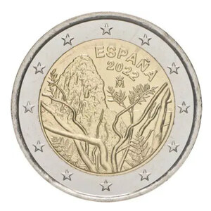 2 euros commémorative Espagne 2022 - Parc national Garajonay.