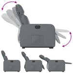 vidaXL Fauteuil inclinable électrique gris similicuir