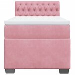 vidaXL Sommier à lattes de lit avec matelas Rose 90x200 cm Velours