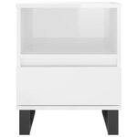 vidaXL Table de chevet Blanc brillant 40x35x50 cm Bois d’ingénierie