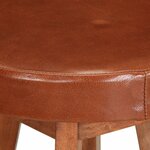 vidaXL Chaises de bar lot de 2 cuir véritable et bois d'acacia solide
