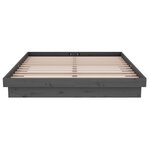 vidaXL Cadre de lit sans matelas gris bois massif