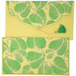 PAPERTREE NATURE Lot de 5 Enveloppes cadeau 19x10cm - Vert/Or