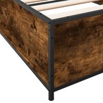 vidaXL Cadre de lit chêne fumé 90x190 cm bois d'ingénierie et métal