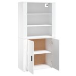 vidaXL Buffet haut Blanc Bois d'ingénierie