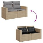 vidaXL Salon de jardin avec coussins 5Pièces mélange beige résine tressée