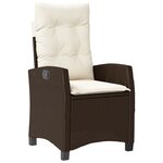 vidaXL Ensemble à manger de jardin et coussins 9 Pièces marron poly rotin