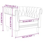 vidaXL Fauteuil Chesterfield gris foncé tissu