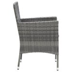 vidaXL Ensemble à manger de jardin coussins 3Pièces Résine tressée Gris