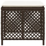 vidaXL Tabourets de jardin et coussins lot de 4 marron résine tressée