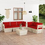 vidaXL Salon de jardin palette 6 Pièces avec coussins bois d'épicéa