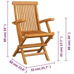 vidaXL Chaises pliables de jardin lot de 4 Bois de teck solide