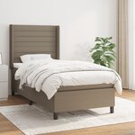 vidaXL Sommier à lattes de lit avec matelas Taupe 80x200 cm Tissu