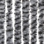 vidaXL Rideau anti-mouches gris et noir et blanc 100x220 cm chenille