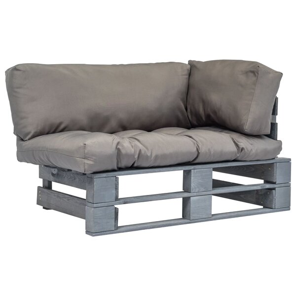 vidaXL Canapé de jardin palette avec coussins gris Pinède