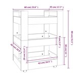 vidaXL Chariot de cuisine Chêne sonoma 60x45x80 cm Bois d'ingénierie