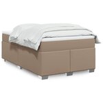 vidaXL Sommier à lattes de lit matelas cappuccino 120x190cm similicuir