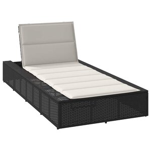 vidaXL Transat avec coussin flottant noir résine tressée
