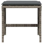 vidaXL Tabourets de jardin et coussins lot de 4 gris 41x41x36 cm rotin