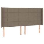 vidaXL Sommier à lattes de lit matelas et LED Taupe 180x200 cm Tissu