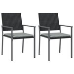 vidaXL Ensemble à manger de jardin 3 Pièces coussins résine tressée acier